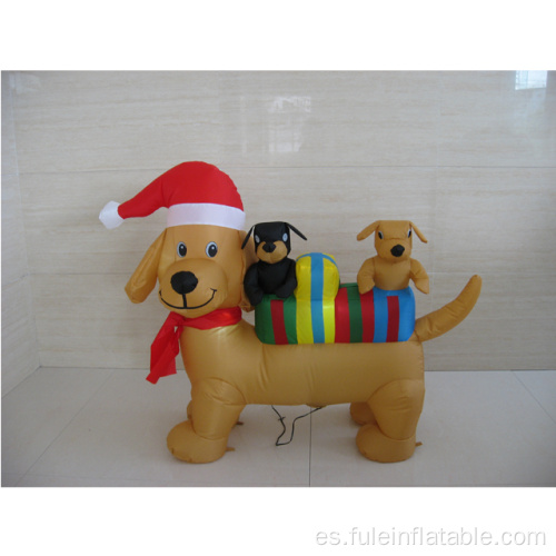 Cachorro inflable navideño para decoración